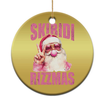 Funny Xmas Christmas Ornament Skibidi Rizzmas Pink Santa Bubble Gum TS09