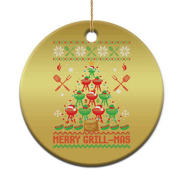 Funny Xmas Grilling Christmas Ornament Merry Grill Mas Santa Grilling BBQ Smoking Meat TS09