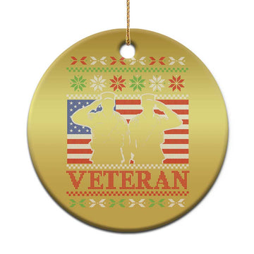 Xmas Veteran Christmas Ornament Soldier America Flag Patriotic TS09