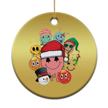 Funny Xmas Christmas Ornament Retro Groovy Xmas Tree Eye Face Reindeer Snowman Efl TS09