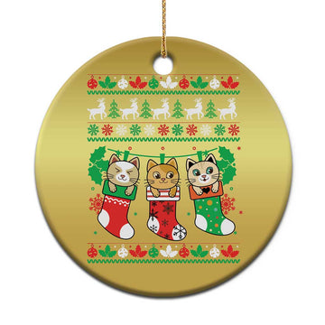 Christmas Cute Cat In Sock Merry Catmas Christmas Ornament TS09