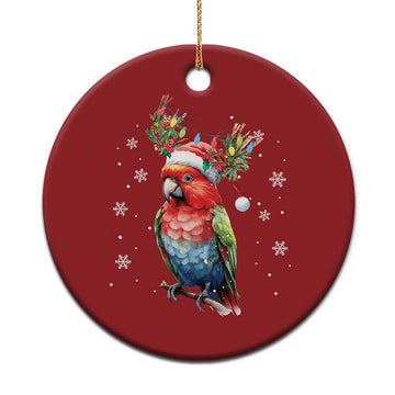 Christmas Cute Parot Reindeer Santa Hat Christmas Ornament TS09