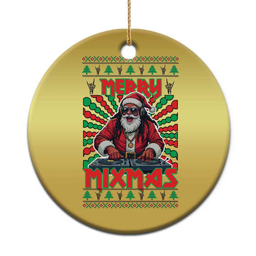 Funny Xmas Party Christmas Ornament Merry Mixmas Santa DJ TS09