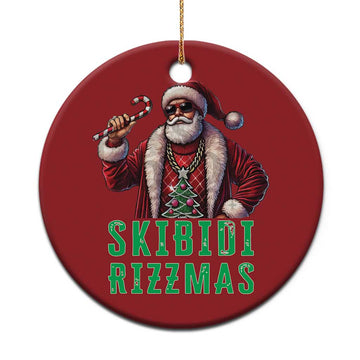 Funny Xmas Christmas Ornament Skibidi Rizzmas Cool Santa Gangsta TS09