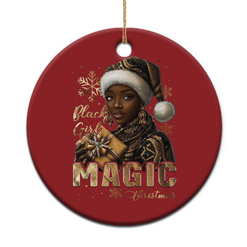 Xmas Melanin Black Girl Magic Christmas Ornament TS09