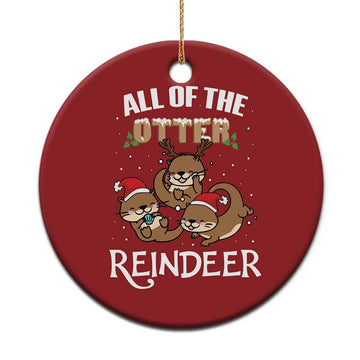 Xmas Cute Otter Christmas Ornament All Of The Otter Reindeer TS09