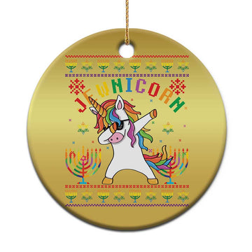 Funny Hanukkah Christmas Ornament Jewnicorn Jewish Unicorn Rainbow TS09