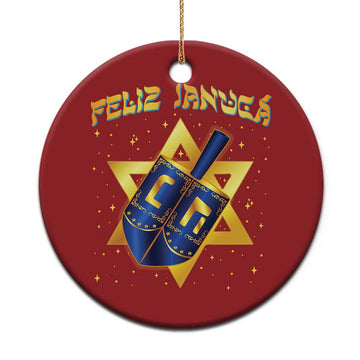 Funny Hanukkah Christmas Ornament Feliz Januca Jewish Sephardic Ladino TS09