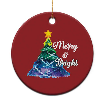 Colorful Christmas Tree Merry And Bright Christmas Ornament TS09