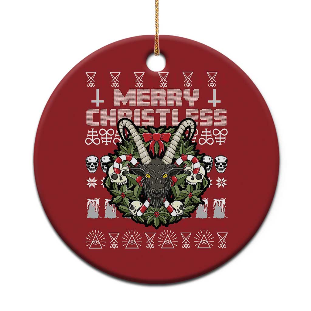 Anti Xmas Christmas Ornament Merry Christless Satan Baphomet Wreath TS09