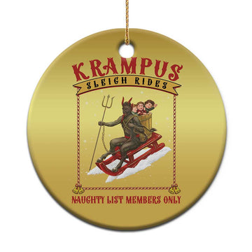 Funny Krampus Sleigh Rides Christmas Ornament Naughty List Members Only TS09