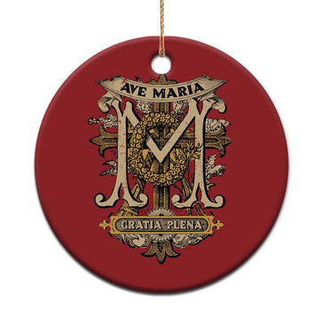 Ave Maria Christmas Ornament Gratia Plena Blessed Mother Mary Hail TS09