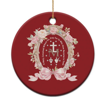 Ave Maria Christmas Ornament Miraculous Medal Blessed Mother Mary Hail TS09