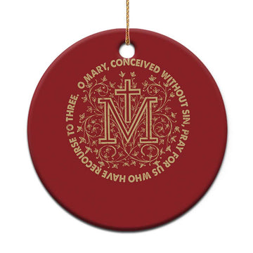 Marian Catholic Ave Maria Christmas Ornament Miraculous Medal Blessed Mother Mary Hail TS09