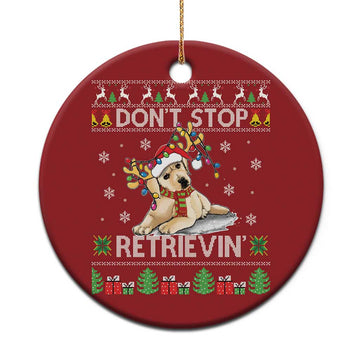 Xmas Golden Retriever Christmas Ornament Don't Stop Retrievin Cute Reindeer Dog TS09