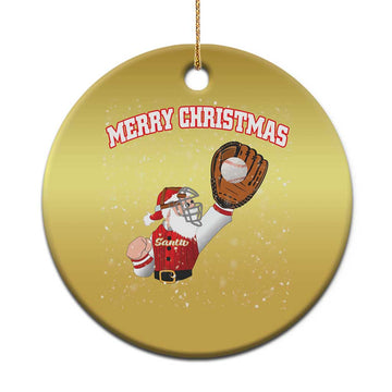 Xmas Baseball Christmas Ornament Funny Santa Playing Baseball Merry Christmas TS09