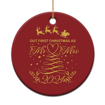 Our First Christmas As Mr Mrs 2024 Matching Couple Christmas Ornament TS09