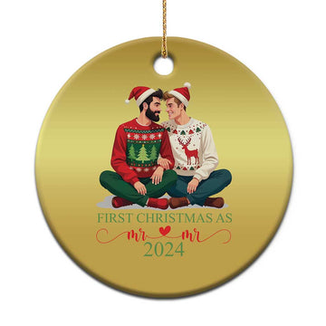 Our First Christmas As Mr Mr 2024 Christmas Ornament LGBT Gay Couple Xmas TS09