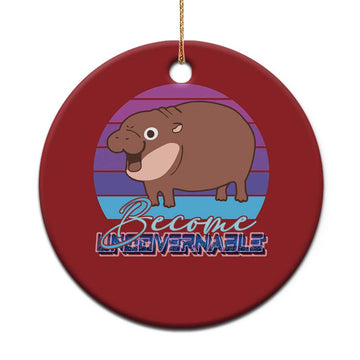 Funny Moo Deng Christmas Ornament Baby Hippo Become Ungovernable TS10