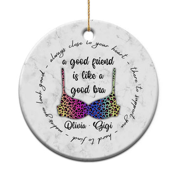 Personalized Besties Christmas Ornament Custom Name A Good Friend is Like a Good Bra Funny for Adults Coworkers TS10