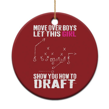 Girls Fantasy Football Christmas Ornament Move Over Boys Draft Party Commish FFL TS10