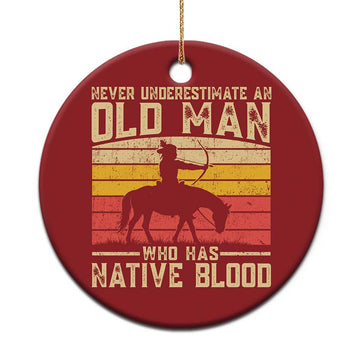 Funny Native American Christmas Ornament Never Underestimate An Old Man Native American TS10