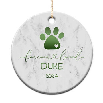 Personalized Pet Memorial Christmas Ornament Custom Name Forevel Loved TS10