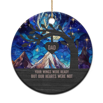 Personalized Memorial Christmas Ornament Custom Loss of Father Sympathy Gift Stained Glass TS10