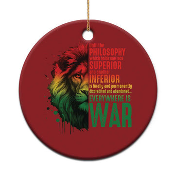 Lion of Judah Christmas Ornament Rasta Haile Selassie War Speech Jah Bless TS10