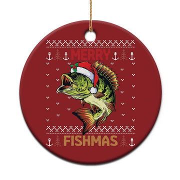 Fishing Christmas Ornament Merry Fishmas Bass Fish Ugly Sweater TS10