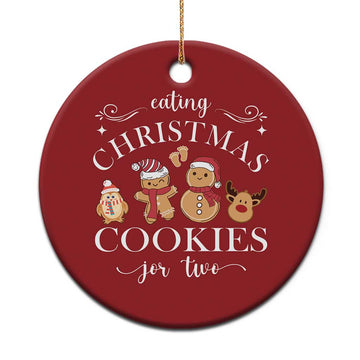 Pregnancy Announcement Christmas Ornament Eating Xmas Cookies For Two Maternity Gift TS10