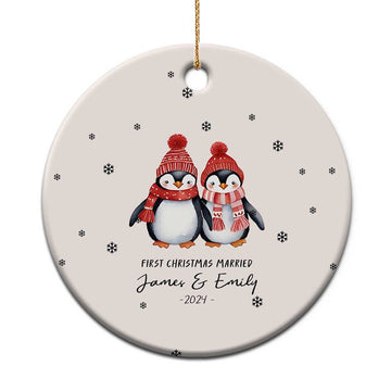 Personalised First Xmas Married Christmas Ornament Custom Name 2024 Keepsake Wedding Gifts for Couple Her or Him TS10