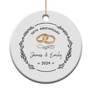 Personalised 50th Wedding Anniversary Christmas Ornament Custom Name Gold 50 Years of Marriage TS10