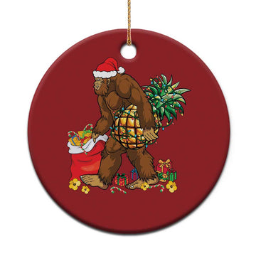 Bigfoot Christmas Ornament Pineapple Tree Lights Funny Hawaiian Xmas Sasquatch Lovers TS10