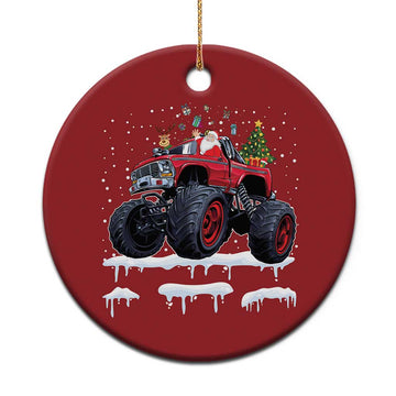 Xmas Santa Monster Truck Christmas Ornament American Offroad Xmas Boys Kids Toddler Youth TS10
