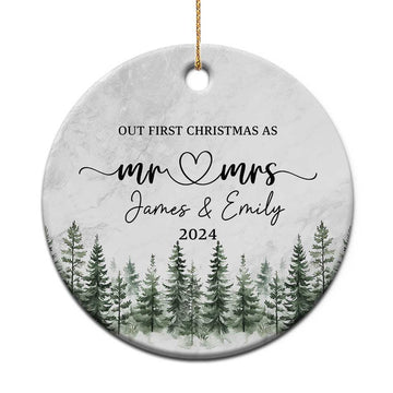 Personalized Mr Mrs Christmas Ornament Custom Name Our First Xmas Together Wedding Gifts for Couples TS10