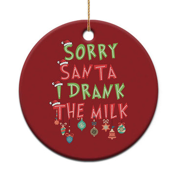 Baby Christmas Ornament Sorry Santa I Drank The Milk TS10