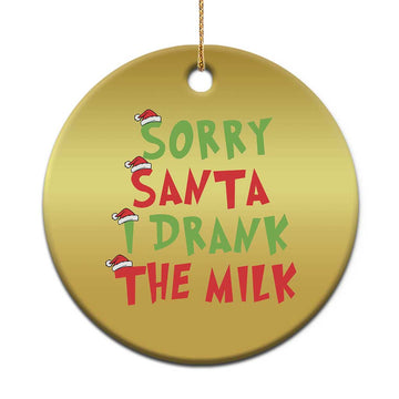 Baby Christmas Ornament Sorry Santa I Drank The Milk Santa Hat TS10
