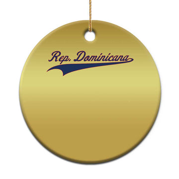 Dominican Republic Christmas Ornament Rep Dominicana Vintage Flag Baseball Script TS10