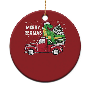 Dinosaur Christmas Tree Christmas Ornament Merry Rexmas Xmas Pet Dino Trex Red Truck Family TS10