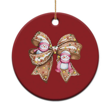 Gingerbread Coquette Bow Xmas Christmas Ornament Cute Snowman Girly Gifts For Her TS10