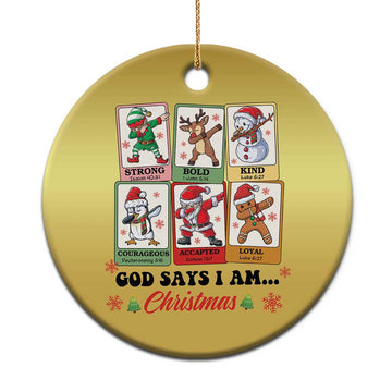 Religious Xmas Christmas Ornament God Says I Am Christian Bible TS10