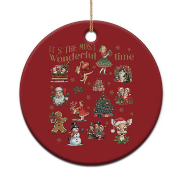 Retro Vintage Xmas Christmas Ornament It's The Most Wonderful Time Xmas TS11