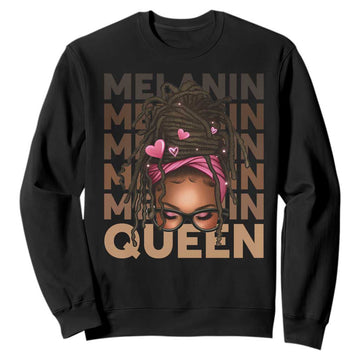 African American Pride Sweatshirt Melanin Queen Afro Messy Bun TS11