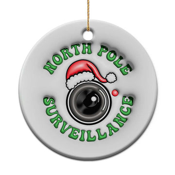 Funny Xmas 3D Inflated Effect Printed Christmas Ornament North Pole Surveillance Santa Camera TS11