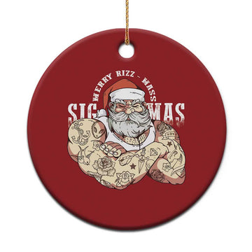 Funny Xmas Santa Christmas Ornament Merry Rizzmas Sigmas Charisma Rizz Santa TS11