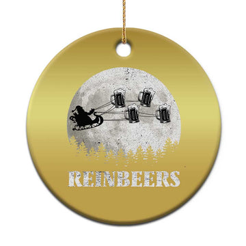 Funny Xmas Beers Christmas Ornament Reinbeers Santa Sleigh Moon TS11