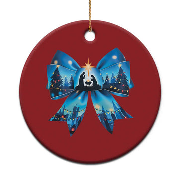Jesus God Nativity Scene Coquette Bow Xmas Christmas Ornament TS11