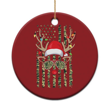 Funny Xmas Reindeer Hunting Camo Flag Christmas Ornament TS11