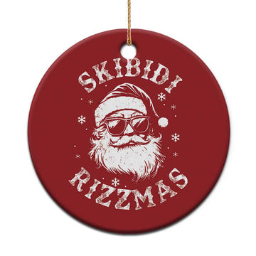 Funny Skibidi Rizzmas Xmas Christmas Ornament Vintage Sigmas Charisma Rizz Cool Santa TS11